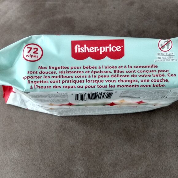72-CT ALOE VERA & CHAMOMILE FISHER PRICE SMART CARE BABY WIPES - Picture 2 of 5